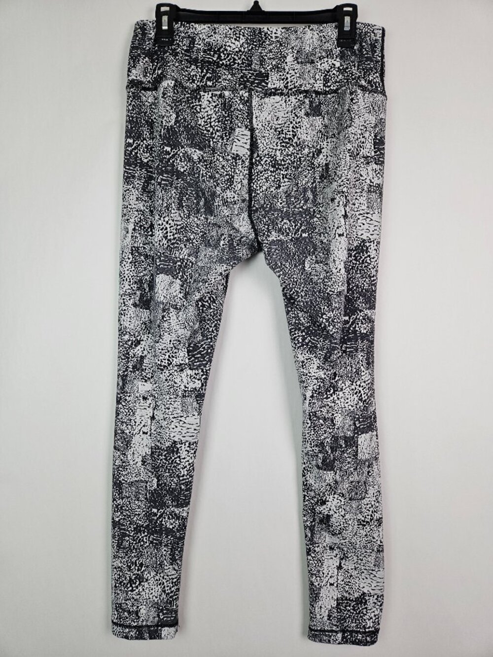 Zella Black/White Textured Static Abstract Print Legging L - Picture 6 of 10
